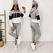 Стильний жіночий костюм у спортивному стилі з капюшоном, фото 2