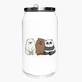 Термокружка Вся правда про ведмедів We Bare Bears термобанка з нержавіючої сталі з принтом