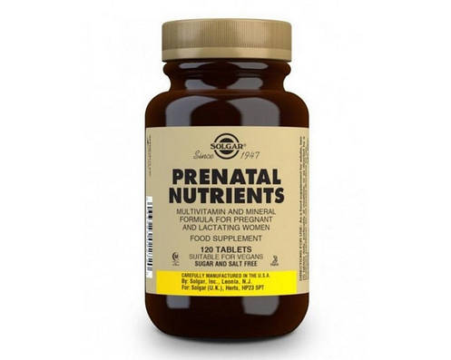 Вітаміни для вагітних та годуючих Solgar Prenatal Nutrients 120 таблеток, фото 2