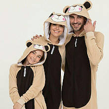 Пижама костюм Кигуруми Медведь для всей семьи, детей, взрослых