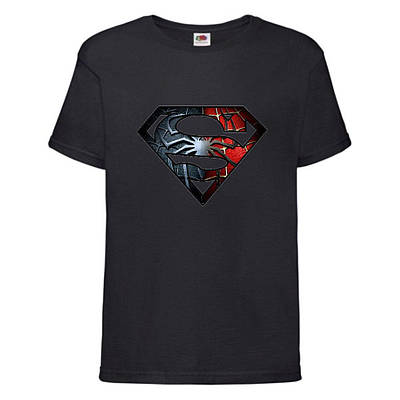 Футболка Супермен і Людина Павук (SuperSpider-002) чорна