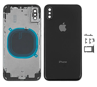 Корпус для iPhone X, з утримувачем SIM-карти, з бічними кнопками, чорний, Original