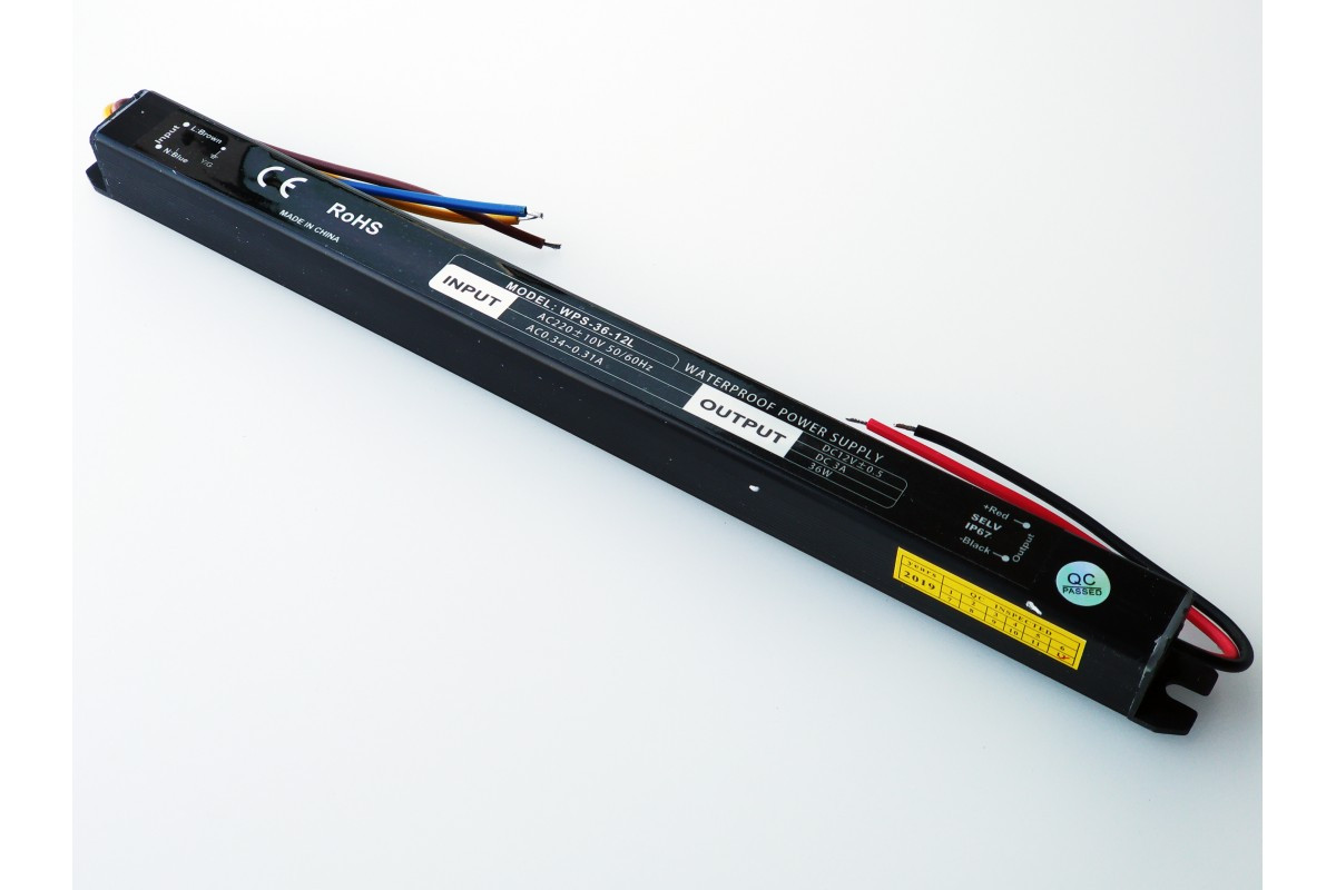 Блок живлення 12V 36W герметичний premium SLIM