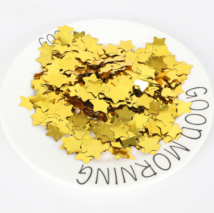 Конфеті зірочки золоті 20 мм, 50 грамів (Китай)