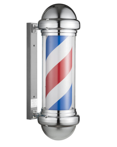 Стійка рекламна для барберів Eurostil "Barber's pole", Хром, фото 2