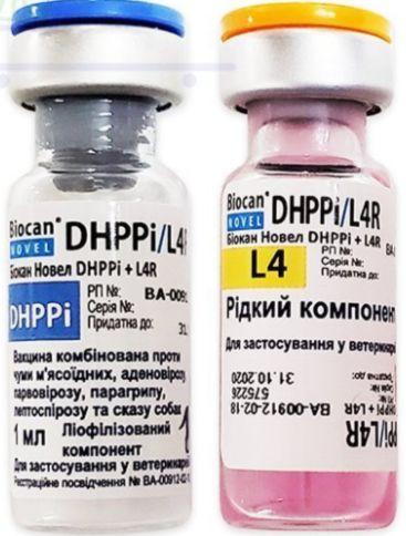 Біокан Новел DHPPI+L4R Biocan Novel DHPPI+L4R вакцина для собак (сказ,чума,аденовірус,парагрип), 1 доза, фото 1