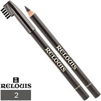 RELOUIS Brow Pencil Олівець для брів дерев'яний зі щіточкою No02 темно-сірий