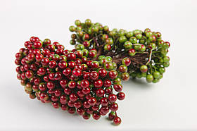 Ягода декоративна, суцвіття 40 ягід, лакова оливково-червона