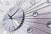 Годинник на стіну (50 cм) безшумний гарний в спальню вітальню "Сонце-G" NC сріблястий, фото 2
