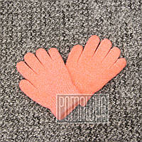 Демисезонные детские 2-5 лет теплые вязаные однослойные плотные перчатки для девочки детей 7096 Розовый А