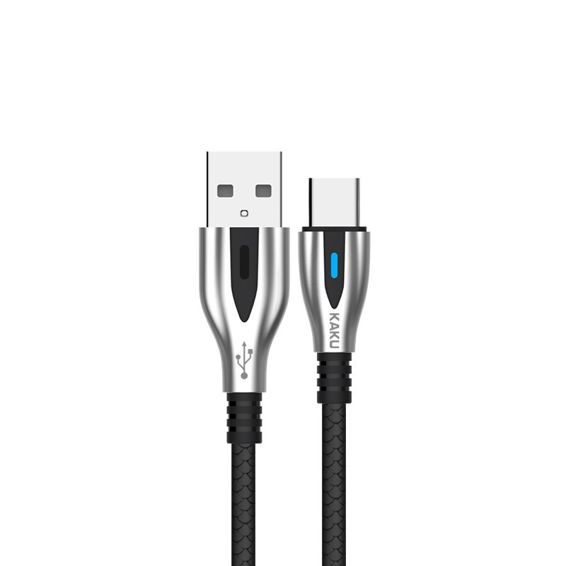 Кабель Kaku KSC-097 USB Type-C 1.2 m з індикатором - Black