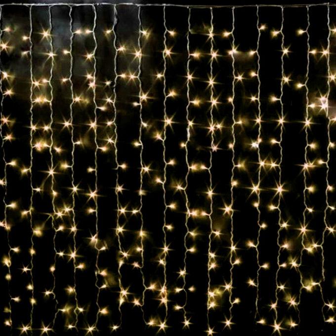 Гірлянда вулична Штора 3м*3м, 480 LED, теплий білий, прозорий провід
