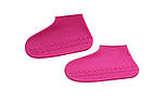 Силіконові чохли бахіли для взуття від дощу і бруду розмір L 42-45 розмір колір рожеві, фото 2