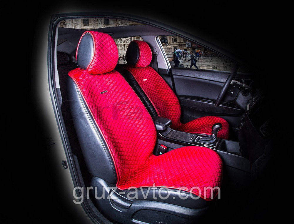 Накидки на сидіння CarFashion Moдель: CITY Червоний- червоний (21458)