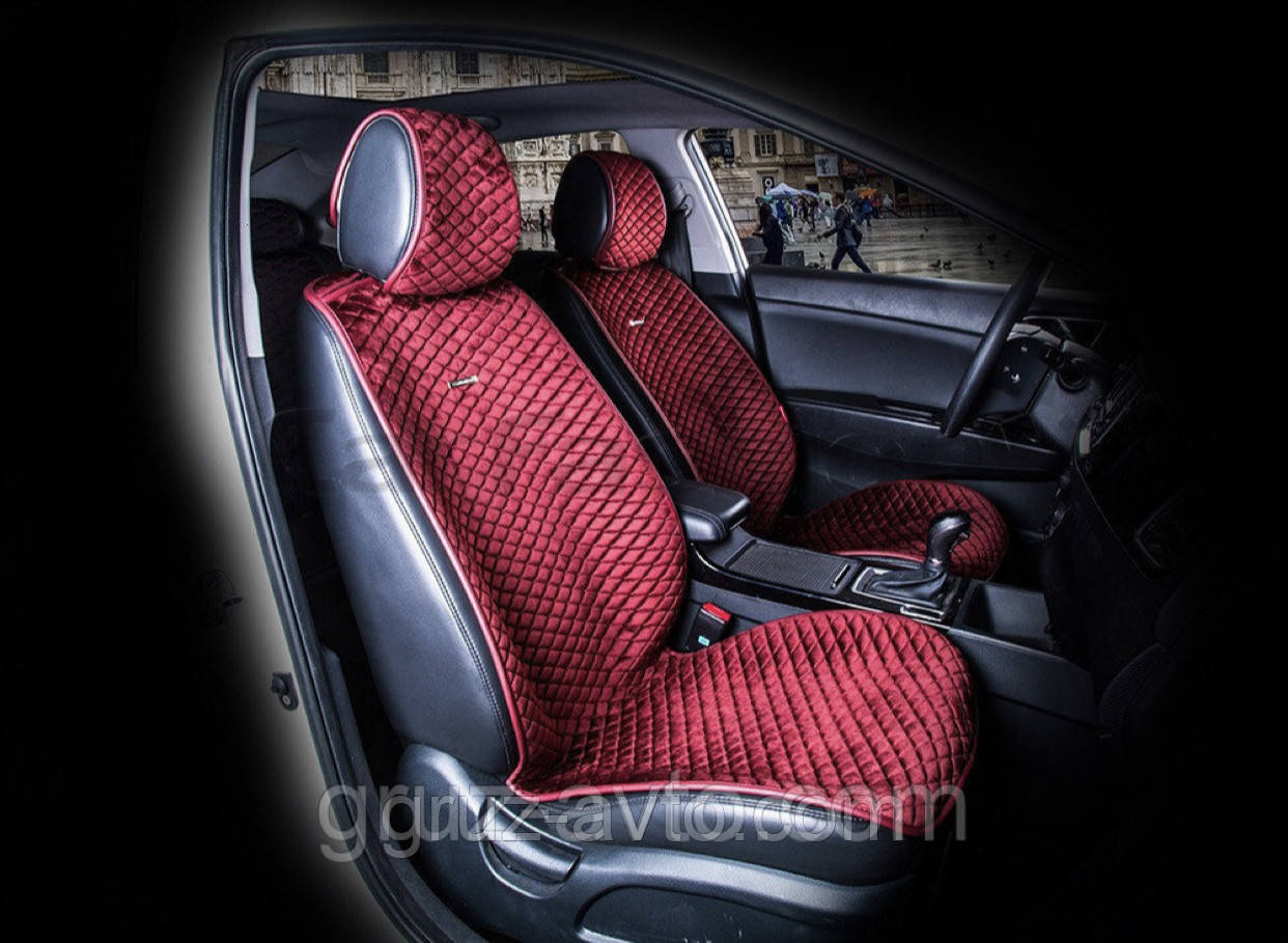 Накидки на сидіння CarFashion Moдель: CITY Бордовий-бордовий (21454)