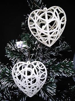 Прикраси на ялинку іграшки 3D Серця 9*9,5 см