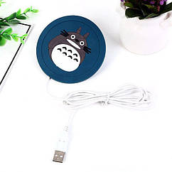 Силіконова USB-підставка для чашки з підігріванням Coaster Pad (під чашку кухоль) Chinchilla синя