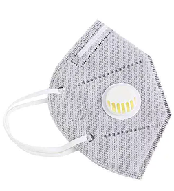 Респіратор маска KN95 з вугільним фільтром і клапаном видиху FFP2 багаторазова сіра