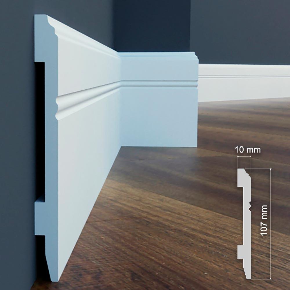Плінтус ударостійкий LPC-18 Cezar з дюрополімер висотою 107 мм, Польща, фото 1