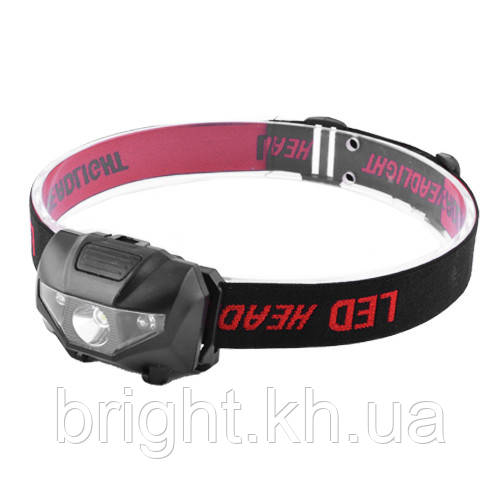 Ліхтар налобний T16/118-LM+2LED крас., 3xAAA
