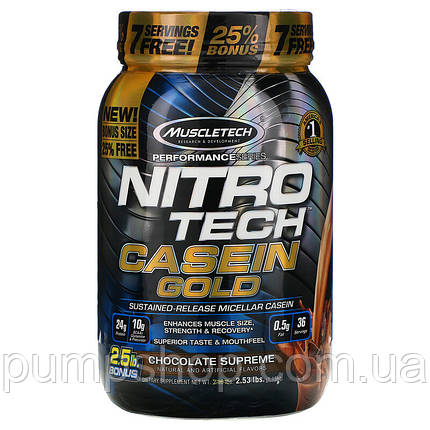 Казеїновий протеїн MuscleTech Nitro-Tech Casein Gold 1150 г, фото 2