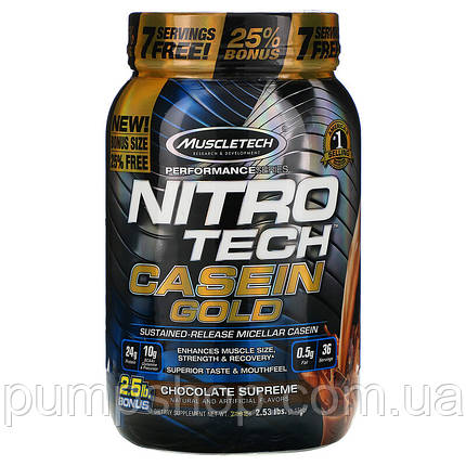 Казеїновий протеїн MuscleTech Nitro-Tech Casein Gold 1150 г, фото 1