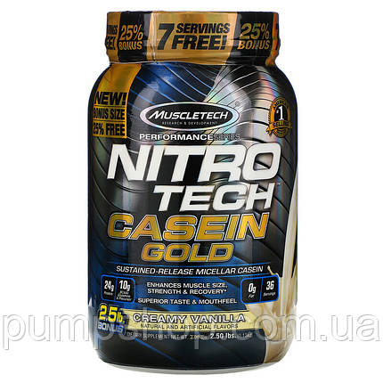Казеїновий протеїн MuscleTech Nitro-Tech Casein Gold 1150 г, фото 2