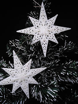 Прикраси на ялинку іграшки 3D восьмикутна зірка 10 штук 9*9 см