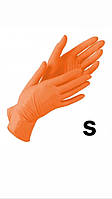 Рукавички нітрилові жовтогарячі, 50 пар, розмір S