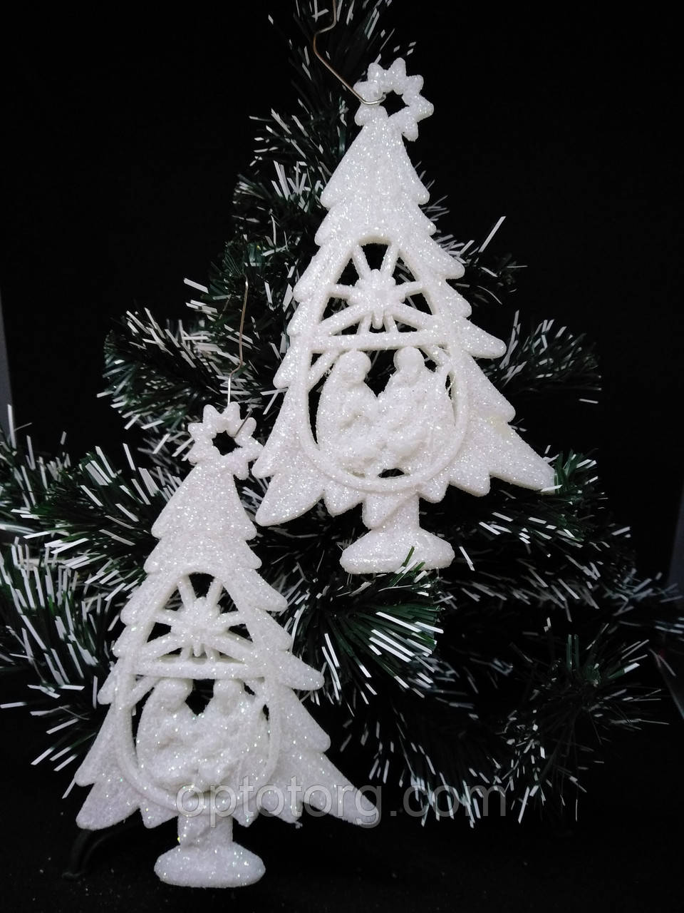 Прикраси на ялинку іграшки 3D Вертеп 15,5*10 см 10 шт, фото 1