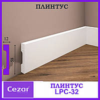 Плинтус узкий прямоугольный LPC-32 Cezar из дюрополимера высотой 58 мм, LPC-32 Cezar, 2,0 м.. Плинтус Цезарь