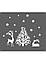 Новорічна наклейка Олені під ялинкою з набором сніжинок (вінілові декор вікон) матова маленький набір, фото 3