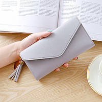 Жіночий гаманець клатч сірого кольору, жіночий гаманець