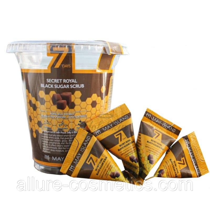 Цукровий скраб для обличчя MAY ISLAND 7 Days Secret Royal Black Sugar Scrub 1шт.