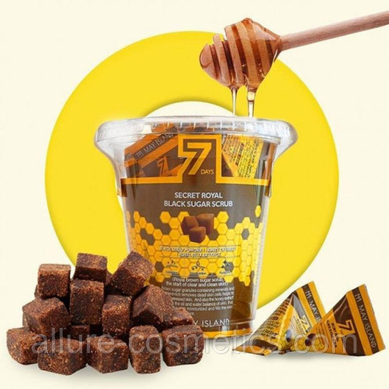 Цукровий скраб для обличчя MAY ISLAND 7 Days Secret Royal Black Sugar Scrub 12шт.