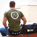 Чоловіча футболка Meng d.g.o.s оливкового кольору, фото 2