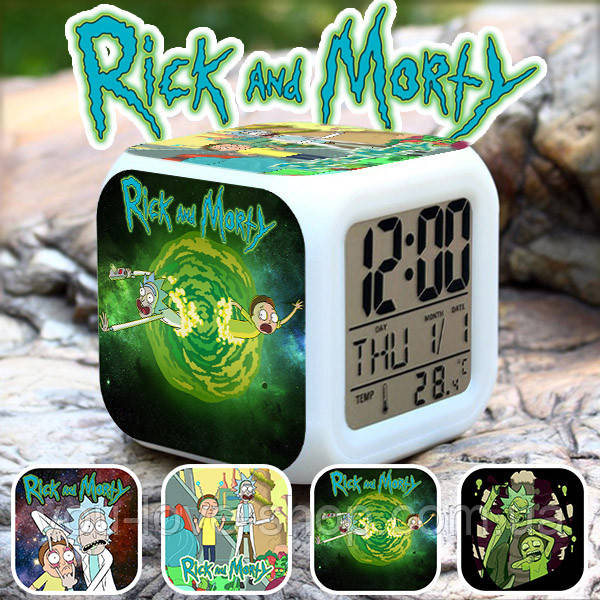 Настільні годинники Рік і Морті "Crazy eyes" / Rick and Morty