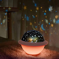 Проектор неба звездного ночник Losso НЛО оригинальный с 2 режимами, розовый