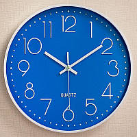 Оригінальний годинник на стіну для готелів, офісів, будинку безшумний Losso Premium кварцовий синього кольору