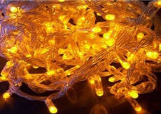 Новорічна гірлянда нитка 10 метрів жовтий IP44 вулична ECOLEND