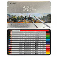 Кольорові акварельні олівці MARCO (Марко) Raffine 7120-12TN, Набір 12 кольорів з пензликом