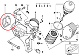 Прокладка M47, BMW 5 E39,3 E46 адаптера масляного фільтра (вир-во Ajusa), фото 2