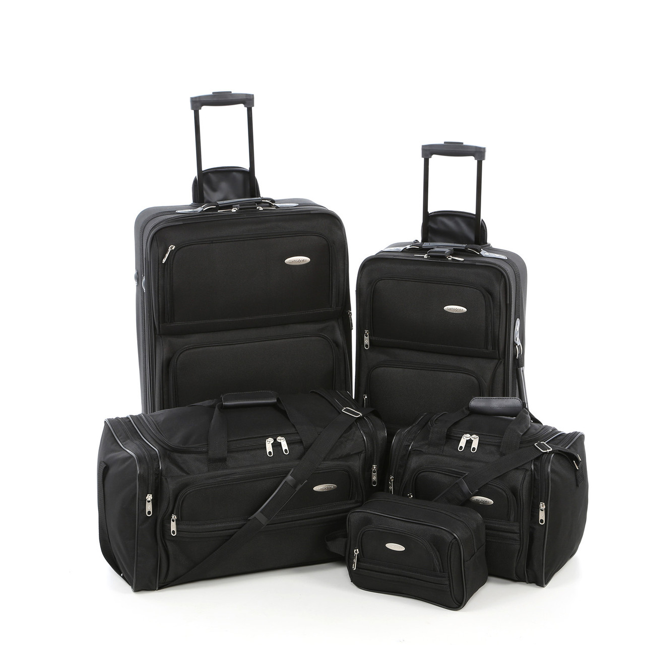 5 дорожніх сумок на колесах Samsonite, комплект, чорний, міцність 1200D !