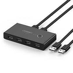 Комутатор Ugreen 2 In 4 Out USB 2.0 Switch Box 1.5 М Black (US216)