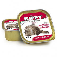 Паштет Kippy Cat для кішок з яловичиною та овочами, 100 г