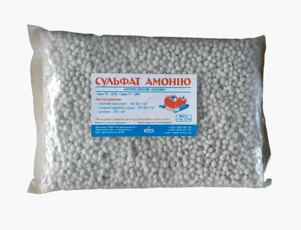 Добриво Сульфат амонію N-21%, S-24% 1 кг Україна