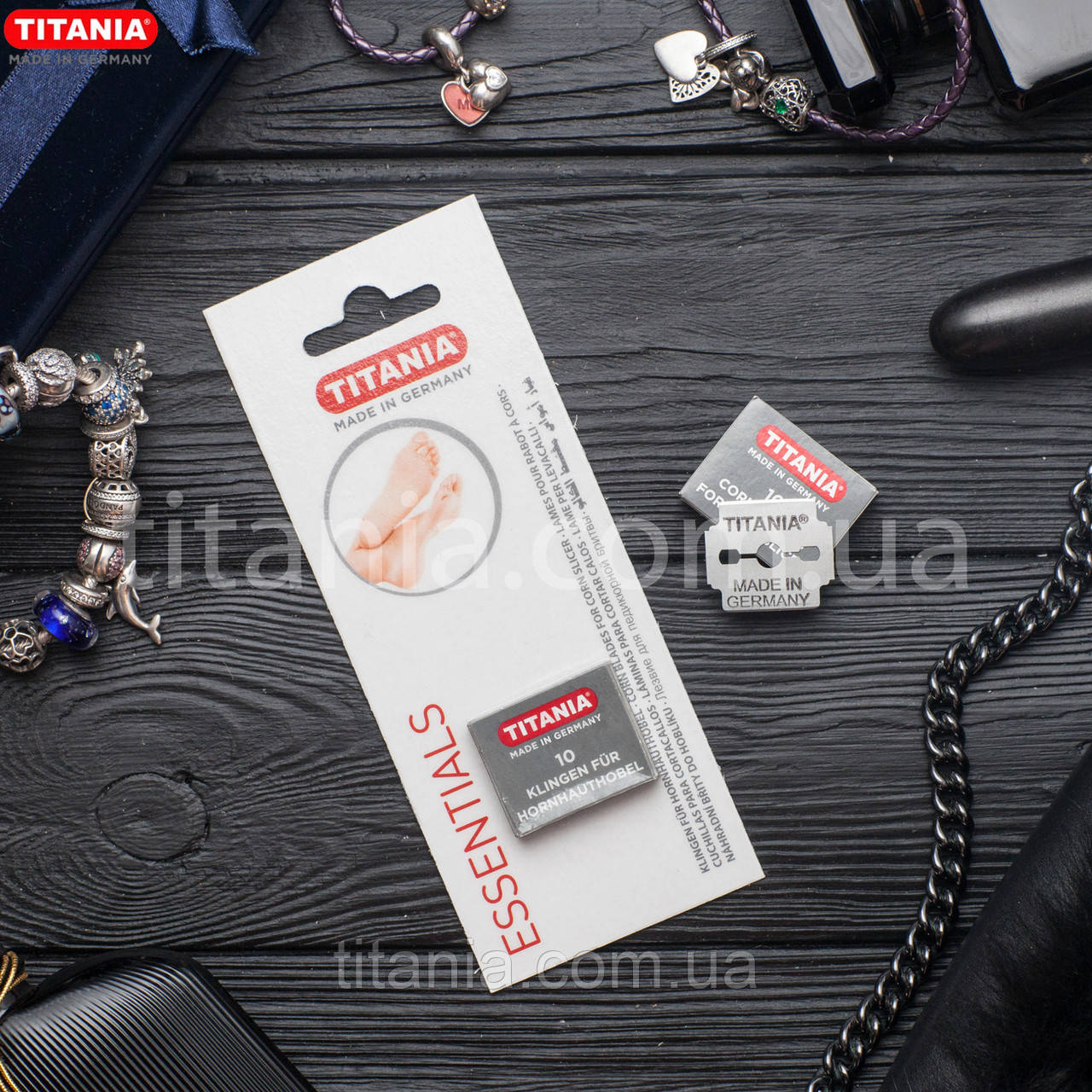 Леза для педикюрного верстата 10штук в упаковці на блістері TITANIA art.3100/1х10K