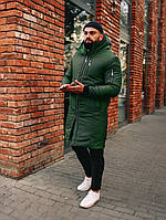 Парка куртка мужская зимняя теплая длинная зеленая Asos