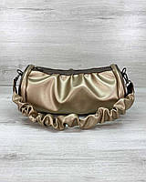 Женская модная сумка-багет с двумя ручками из эко-кожи «Lola» золотая WeLassie