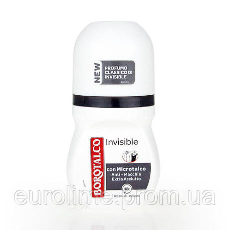 Дезодорант-антиперсперант Borotalco deo roll INVISIBLE кульковий 50 мл, фото 2